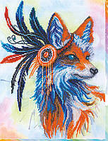 Набор для вышивки бисером на натуральном художественном холсте Абрис Арт Рыжая лиса AB-551 z17-2024