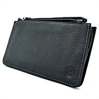 Мужской кожаный клатч-кошелёк H.T.Leather Чёрный (1-162-98) z11-2024