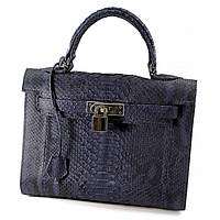 Жіноча сумка Piton Bags зі шкіри пітона 25х27х11 см Синя (DN32803) z11-2024