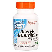 Комплекс Ацетил Карнитин Doctor's Best Acetyl-L-Carnitine with Biosint Carnitines 500 mg 60 C HH, код: 7517635