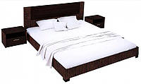 Кровать Мебель Сервис Вероника с 2-мя тумбочками и ламелями 160х200 см Макасар + Венге темный (psg_UK-6415014)