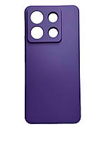 Силіконовий чохол для Poco X6 5G фіолетовий матовий з мікрофіброю