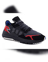 Мужские кроссовки Adidas Nite Jogger черные с красным