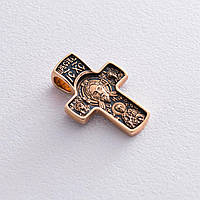 Золотой православный крест с чернением п02573 Оникс z14-2024