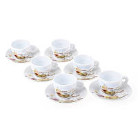 Набор кофейных чашек с блюдцами Lora Белый 72-035 90ml UT, код: 7242622