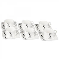 Набор чайных чашек с блюдцами Lora Белый H15-005 220ml UT, код: 7242725