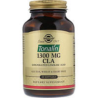 CLA для зниження ваги Solgar Tonalin CLA 1300 mg 60 Softgels IN, код: 7519181
