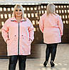 Жіноча весняна куртка вітрівка з куліскою по талії, без підкладки, батал великі розміри, фото 2
