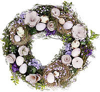 Декоративный венок подвесной Purple Flowers Ø31cm Bona DP118250 IN, код: 7523300
