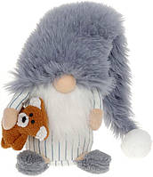 Декоративная игрушка Гномик с Медведем 58 см серого цвета BonaDi DP219331 IN, код: 8260411