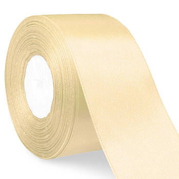 Стрічка атласна №02 кремова (5 см х 36 ярдів)