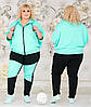 Жіночий прогулянковий костюм у спортивному стилі: широка кофта з капюшоном та штани, батал великі розміри, фото 6