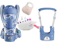 Хипсит эрго-рюкзак кенгуру переноска Baby Carrier 6 в 1 слюнявчик и игрушка Пушин кот Луна (n IN, код: 7465796