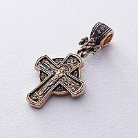 Золотой православный крест с чернением Распятие. Рождество Христово п02647 Оникс IN, код: 6736296