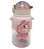 Пляшка-поїлка дитяча Stenson R90082 650 мл з ремінцем Pink