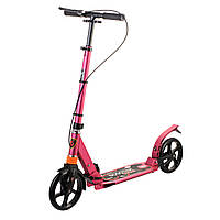 Самокат дитячий Urban Scooter колеса 200мм PU з ручним гальмом Малиновий 10+ 119Dpink