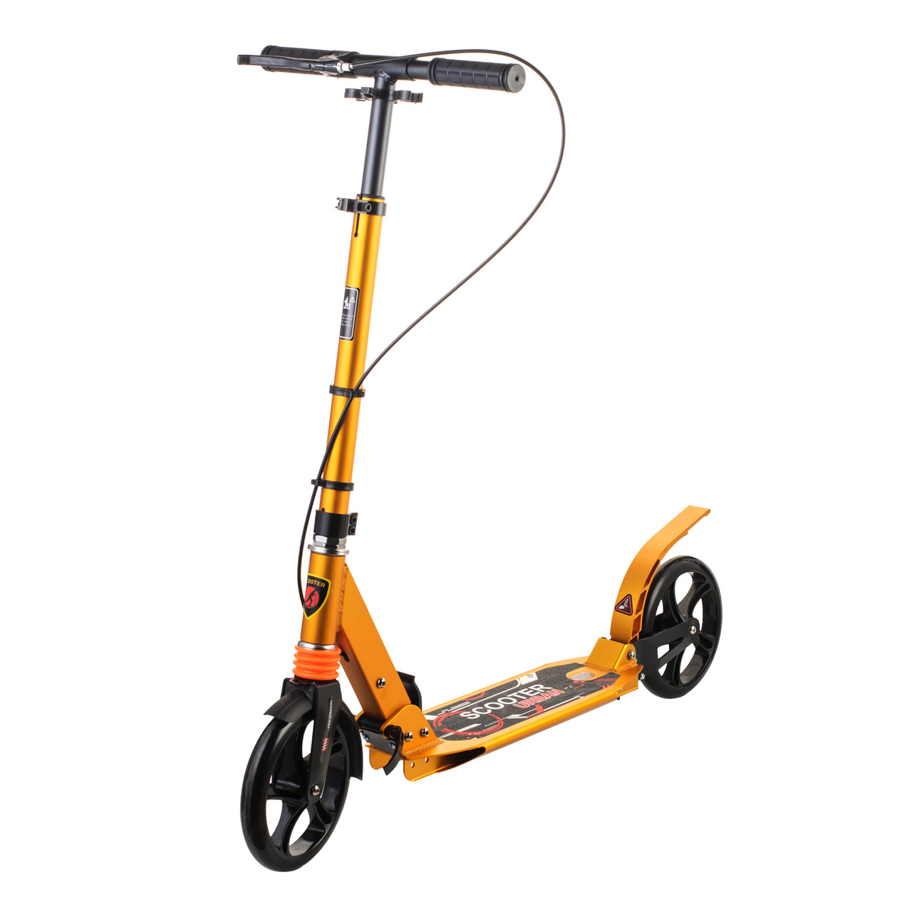 Самокат дитячий Urban Scooter колеса 200мм PU з ручним гальмом Жовтий 10+ 119Dyellow