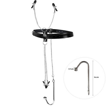 Бондажний набір з металевим анальним гаком No1 Art of Sex Blanca Bondage set with anal hook No1, фото 1