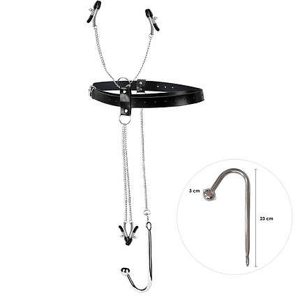Бондажний набір з металевим анальним гаком No2 Art of Sex Blanca Bondage set with anal hook No2, фото 1