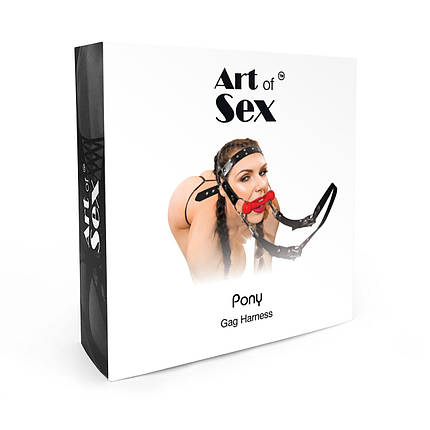 БДСМ-ляп-зарядка Art of Sex — BDSM Gag Harness Pony, фото 3