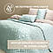 Покривало 240х260 см IDEIA стьобане двостороннє якісна стібка мікрофібра мʼята сіре на ліжко, диван, фото 5