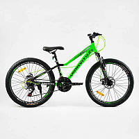 Велосипед спортивний Corso 24 GRAVITY 21 швидкість 12'' Green (137757) IN, код: 8365672