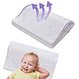 Подушка дитяча з наволочкою ортопедична 47х30/8/5 см PAPAELLA MEMORY FOAM з ефектом пам'яті, фото 3