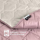 Покривало 180х210 см IDEI стьобане двостороннє якісна стібка мікрофібра пудра сіре на ліжко, диван, фото 8