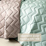 Покривало 220х240 см IDEIA стьобане двостороннє якісна стібка мікрофібра на ліжко, диван мята сіре, фото 4