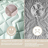 Покривало 220х240 см IDEIA стьобане двостороннє якісна стібка мікрофібра на ліжко, диван мята сіре, фото 5