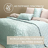 Покривало 240х260 см IDEIA стьобане двостороннє якісна стібка мікрофібра мʼята сіре на ліжко, диван, фото 5