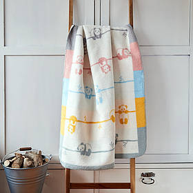 Плед дитячий 90х120 см бавовна PAPAELLA натуральна бавовна теплий ніжний в ліжечко візочок панда