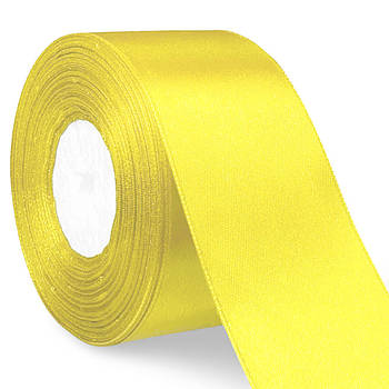 Стрічка атласна №15 жовта (5 см х 36 ярдів)