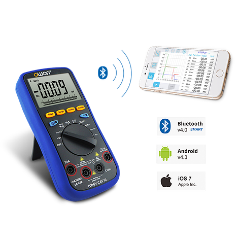 Цифровий мультиметр (true RMS, bluetooth, підключення до ПК) OWON B35T+, фото 1