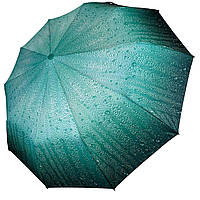 Женский зонт полуавтомат с принтом капель от Bellissimo антиветер бирюзовый М0627-4 IN, код: 8324055