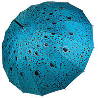 Женский зонт-трость на 16 спиц с абстрактным принтом полуавтомат от фирмы Toprain бирюзовый 0 IN, код: 8324092
