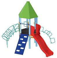 Детский игровой развивающий комплекс Башня с пластиковой горкой KDG 5,17 х 3,96 х 4,11м IN, код: 6501514