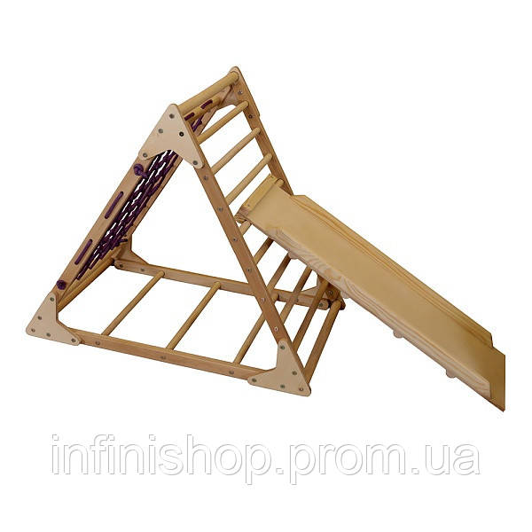 Треугольник Пиклера Sportbaby для раннего развития с сеткой лакированный высота 80 см и горка IN, код: 8263672 - фото 7 - id-p2175242818
