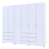 Распашной шкаф для одежды Doros Гелар комплект Белый 2+4 ДСП 232,5х49,5х203,4 (42002124) IN, код: 8234401