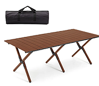 Стол для пикника кемпинга раскладной ламелевый алюминий/пластик 120*60см в чехле