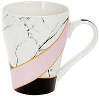Кружка (чашка) фарфоровая Marble 500мл Pink-Yellow Bona DP118111 IN, код: 7523165