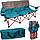 Стілець-диван 3-ний розкладний туристичний з підлокітниками і спинкою в чохлі, метал/тканина, фото 2