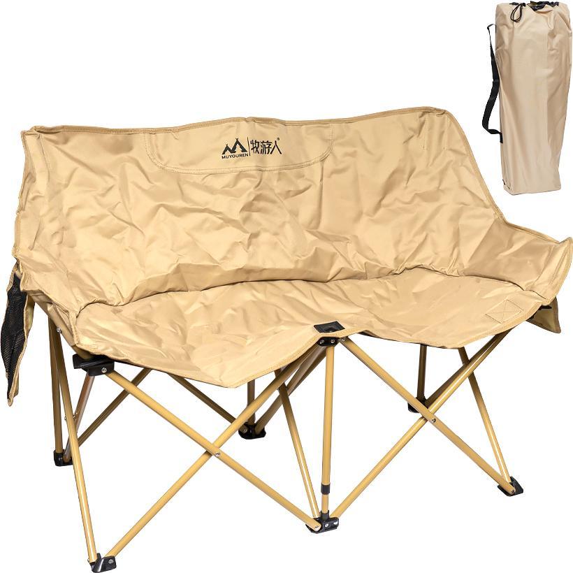 Стілець-диван 2-ний розкладний зі спинкою туристичний у чохлі, метал + тканина