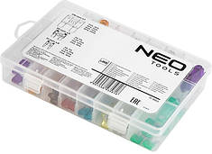 Набір автомобільних запобіжників Neo Tools, 11/19/29 мм, 3-100 А, 88 шт.