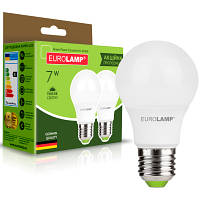 Лампочка Eurolamp LED A60 7W E27 3000K 220V акция 1+1 MLP-LED-A60-07272E n