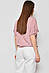 Блуза жіноча напівбатальна з коротким рукавом  пудрового кольору 176176M, фото 3