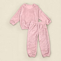 Однотонная теплая пижама Dexters из велсофта pudra 110 см розовый (131517568361) IN, код: 8335252