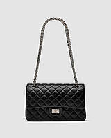 Chanel 2.55 Reissue Double Flap Leather Bag Black/Silver 25 х 15 х 6 см