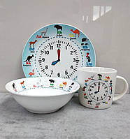 Дитячий набір столового посуду Amusing Clock 3 предмети Milika M0690-KS-2006 OM, код: 6601503