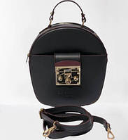 Кожаная женская сумка Monica Dante Agostini 20*21*10 см черная (Monica_NeroBurgundy) IN, код: 7941933